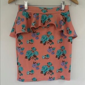 Pink Peplum Pencil Skirt Medium